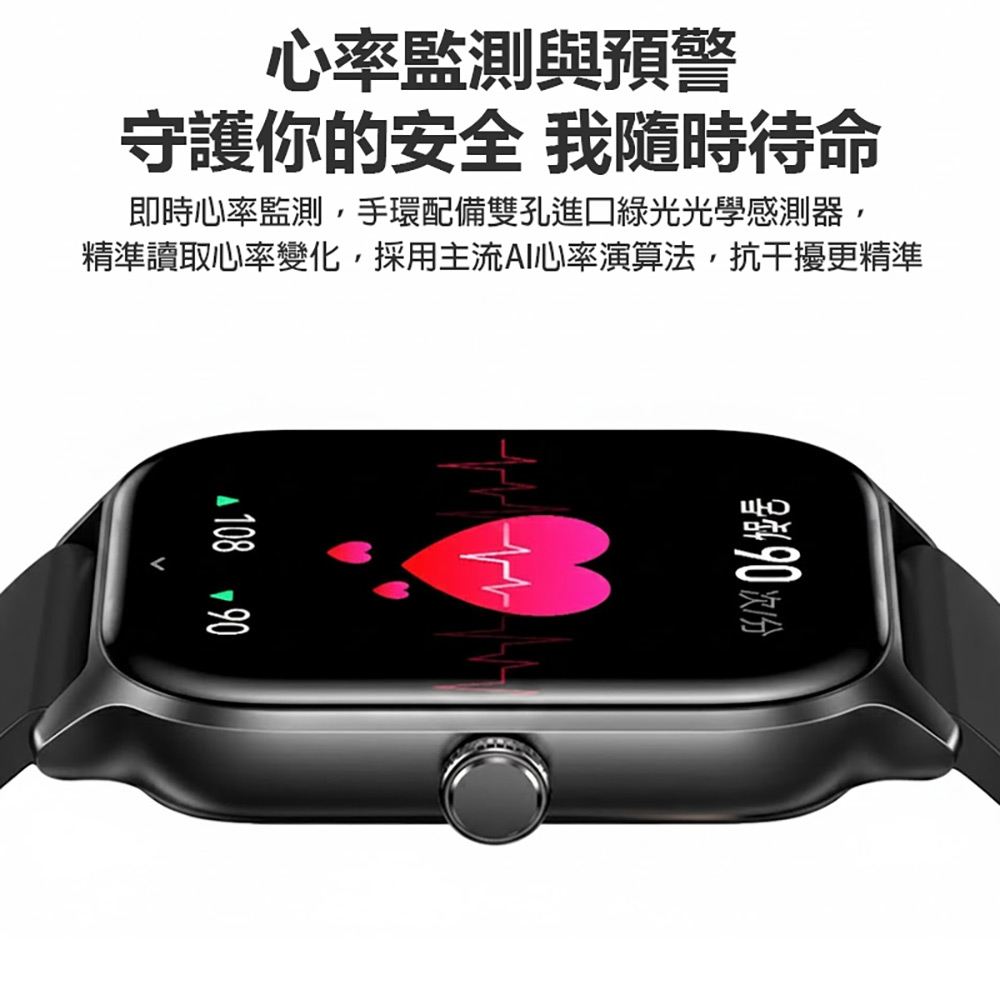 SW-31 藍芽運動手錶 震動版(2.06吋高清螢幕 藍芽通話 健康監測 LINE通知)